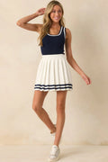 Women's Ready For What's Next White Pleated Mini Skirt | 60% Cotton & 40% Acrylic 0