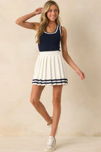 Women's Ready For What's Next White Pleated Mini Skirt | 60% Cotton & 40% Acrylic 0