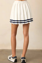 Women's Ready For What's Next White Pleated Mini Skirt | 60% Cotton & 40% Acrylic 6
