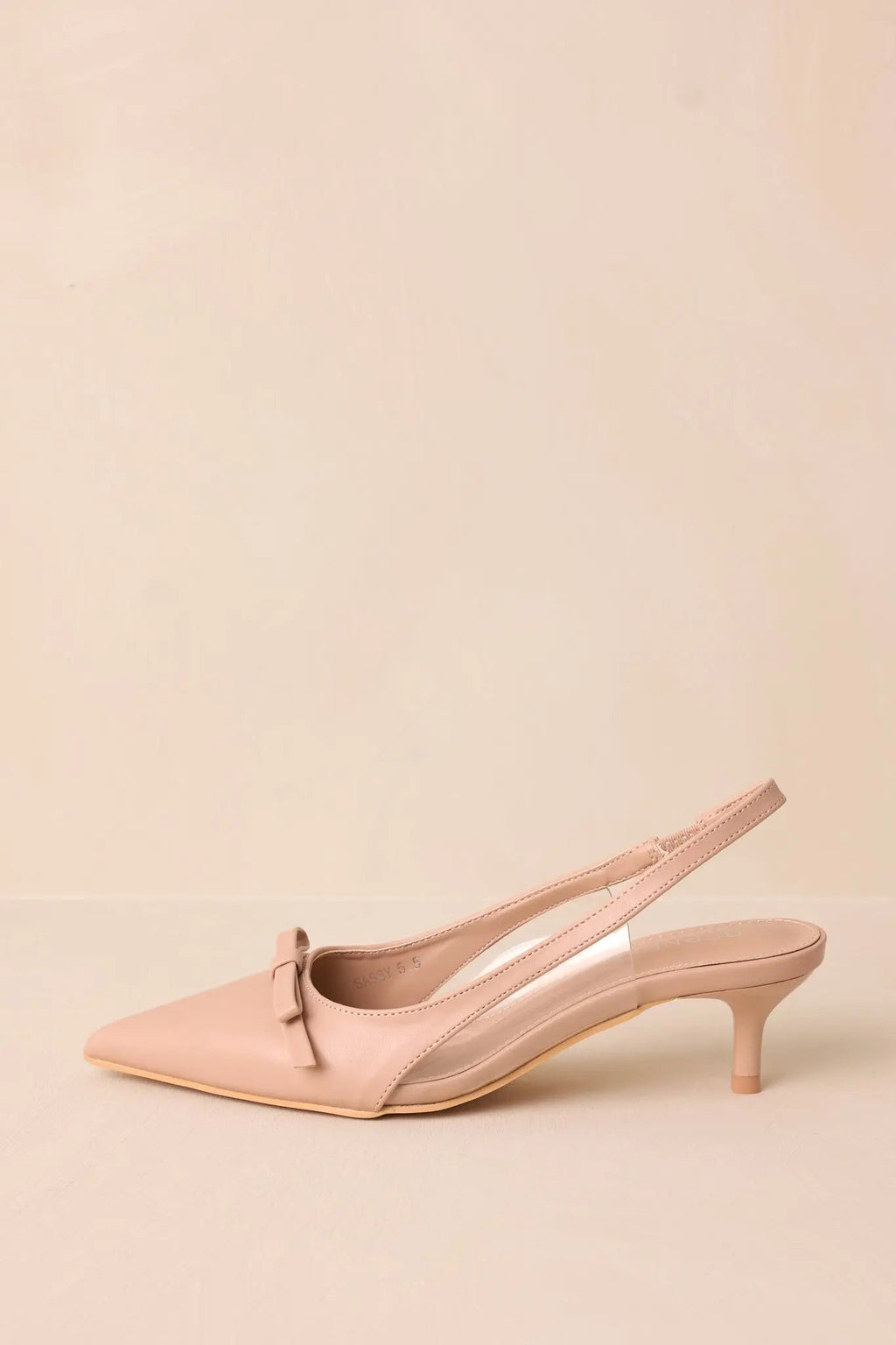 Women's Regal Steps Beige Slingback Kitten Heels | Heel Measures 2.25" in Height 3