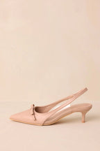 Women's Regal Steps Beige Slingback Kitten Heels | Heel Measures 2.25" in Height 3