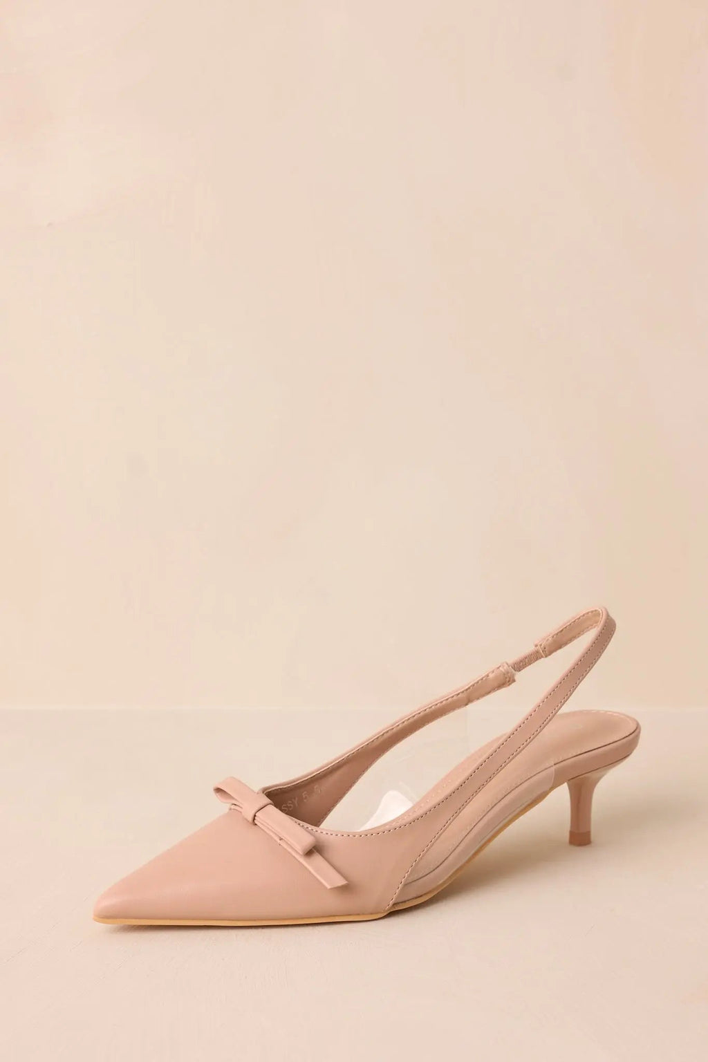 Women's Regal Steps Beige Slingback Kitten Heels | Heel Measures 2.25" in Height 4