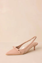 Women's Regal Steps Beige Slingback Kitten Heels | Heel Measures 2.25" in Height 4