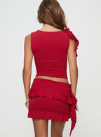 Women's Rendezvous Mini Skirt Crimson | Low-rise Mini skirt 6