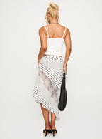 Women's Rennar Maxi Skirt White / Polka Dot | Polka-dot maxi skirt 4