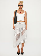 Women's Rennar Maxi Skirt White / Polka Dot | Polka-dot maxi skirt 6