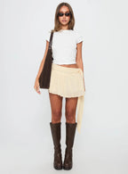 Women's Reviva Ruched Wrap Mini Skirt Cream 6
