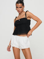 Women's Rhubarb Lace Shorts White | Lace micro Shorts 3