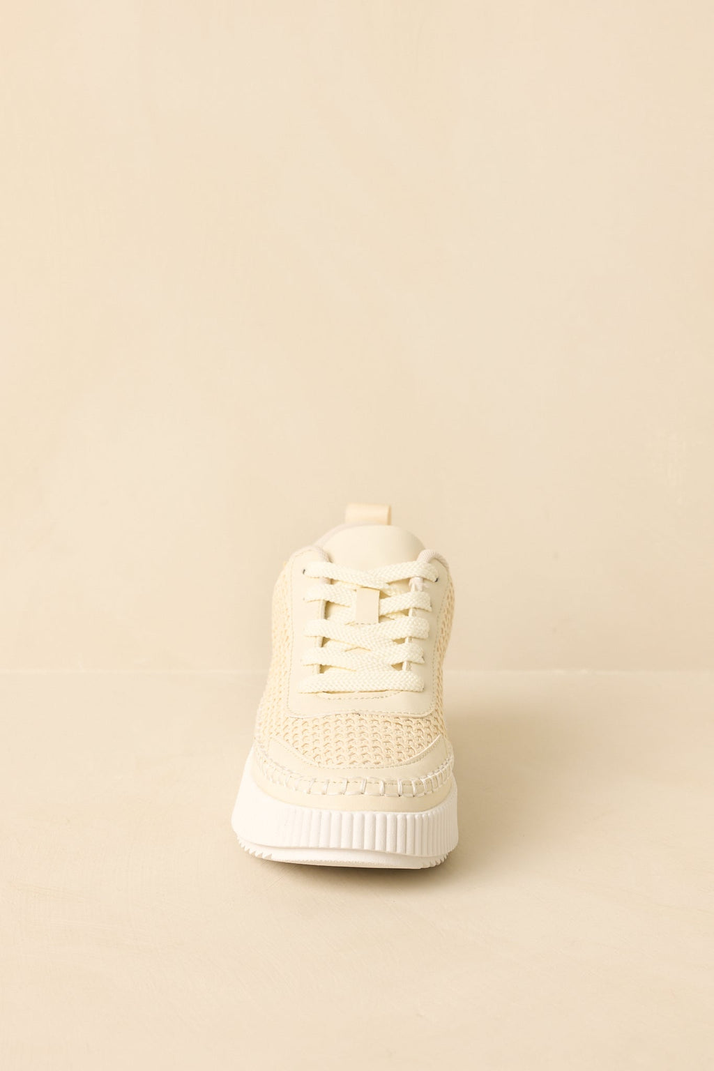 Women's Right on Track Ivory Knit Platform Sneakers | Sole measures 1.75" 4