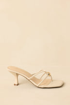 Women's Rise and Shine Natural Faux Leather Strappy Kitten Heel Sandals | Heel measures 2.75" 2