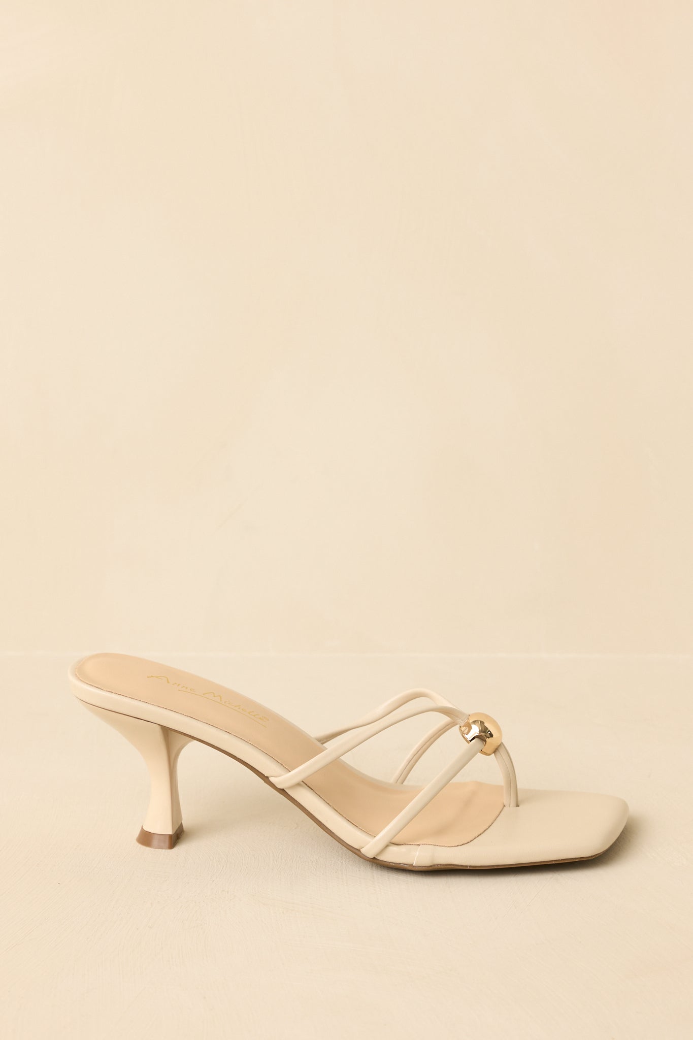 Women's Rise and Shine Natural Faux Leather Strappy Kitten Heel Sandals | Heel measures 2.75" 2