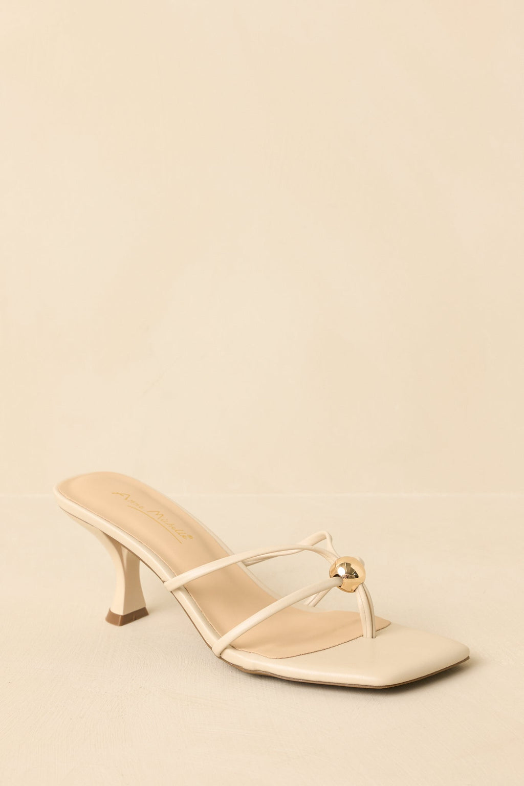 Women's Rise and Shine Natural Faux Leather Strappy Kitten Heel Sandals | Heel measures 2.75" 3