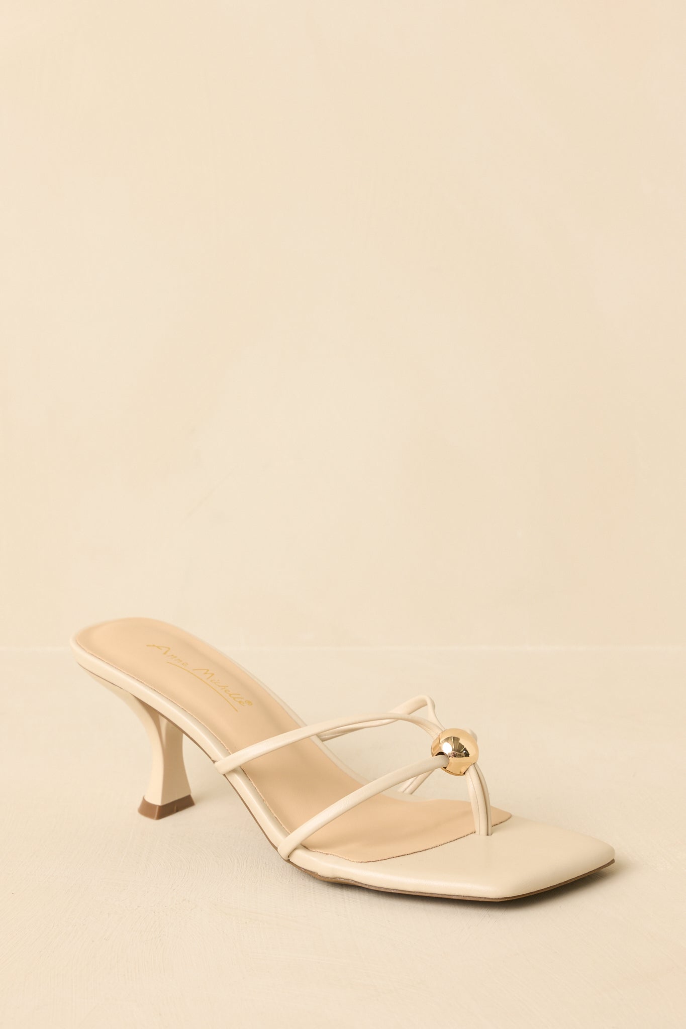 Women's Rise and Shine Natural Faux Leather Strappy Kitten Heel Sandals | Heel measures 2.75" 3