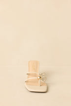 Women's Rise and Shine Natural Faux Leather Strappy Kitten Heel Sandals | Heel measures 2.75" 4