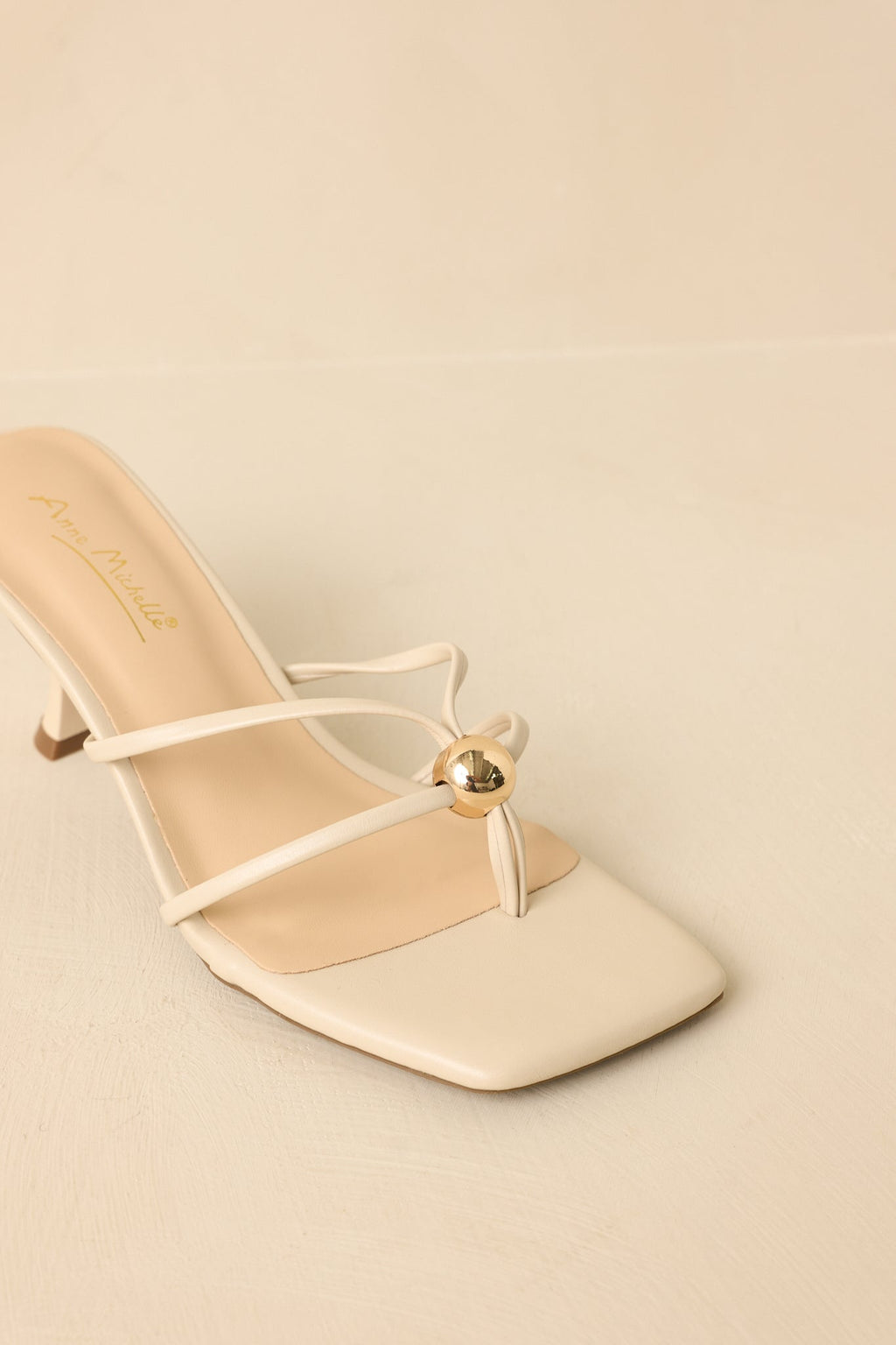 Women's Rise and Shine Natural Faux Leather Strappy Kitten Heel Sandals | Heel measures 2.75" 5