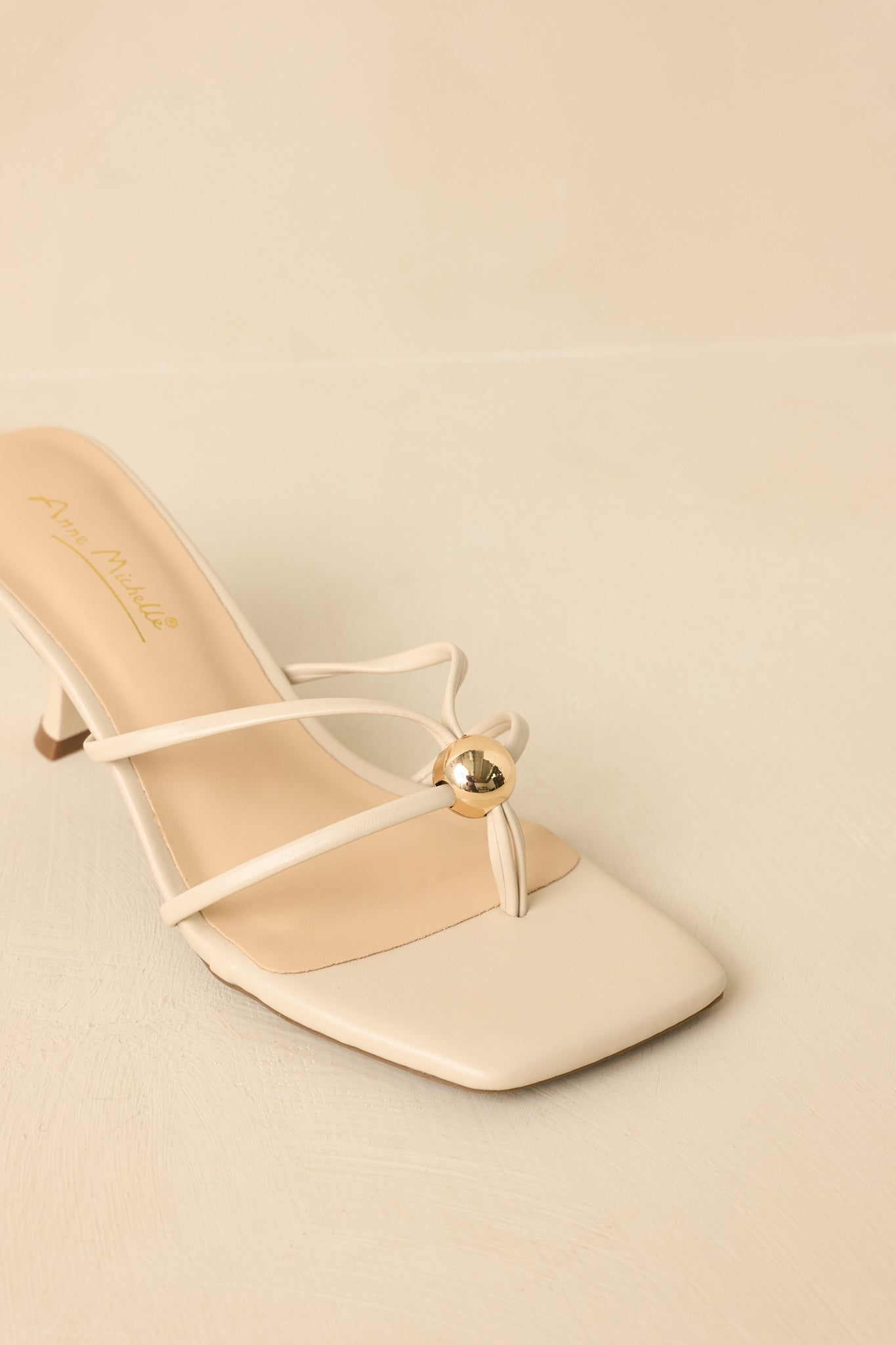 Women's Rise and Shine Natural Faux Leather Strappy Kitten Heel Sandals | Heel measures 2.75" 5
