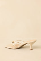 Women's Rise and Shine Natural Faux Leather Strappy Kitten Heel Sandals | Heel measures 2.75" 6