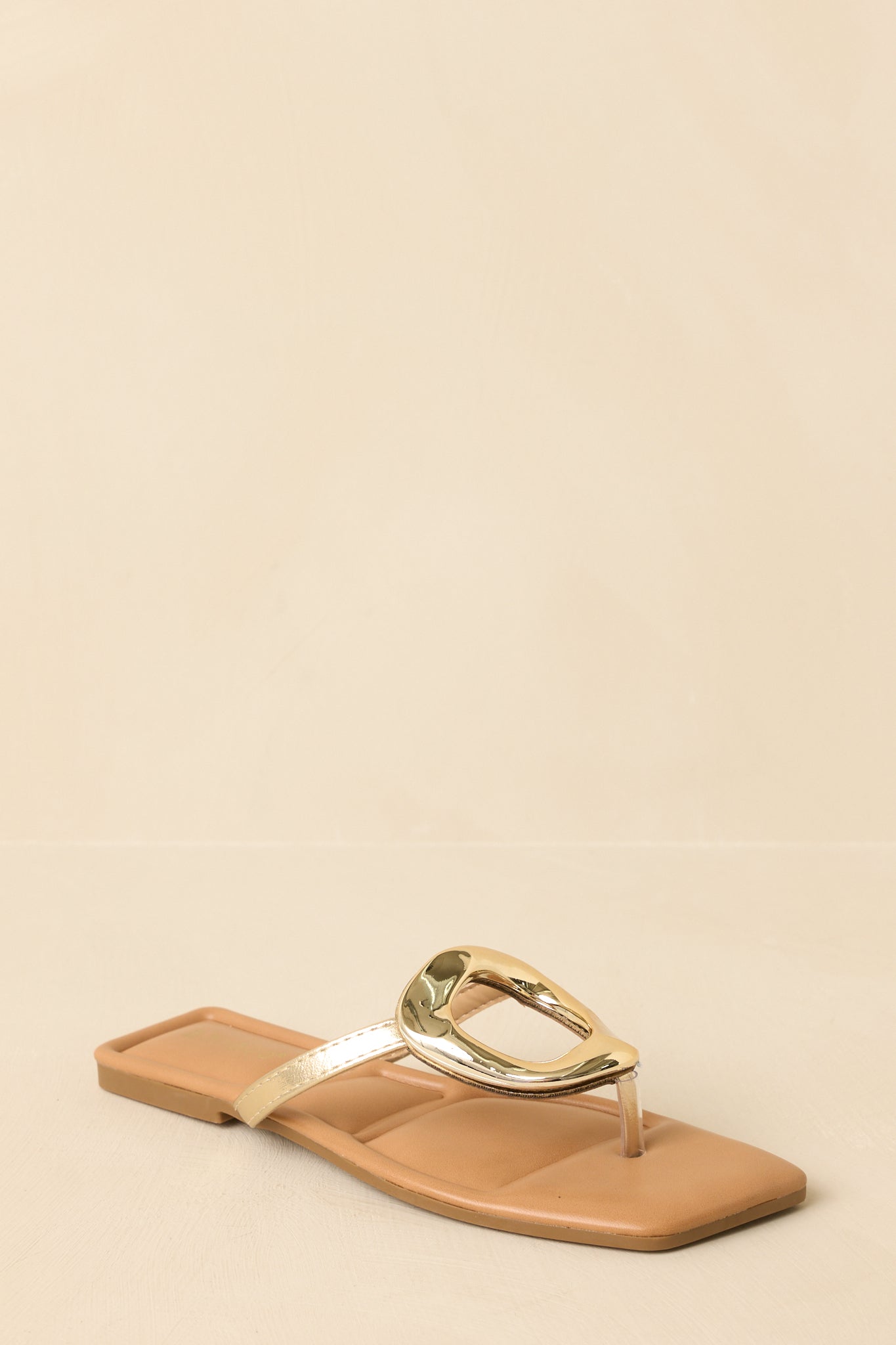 Women's Riviera Glow Gold Metallic Faux Leather Sandals | All Man Made Materials 4