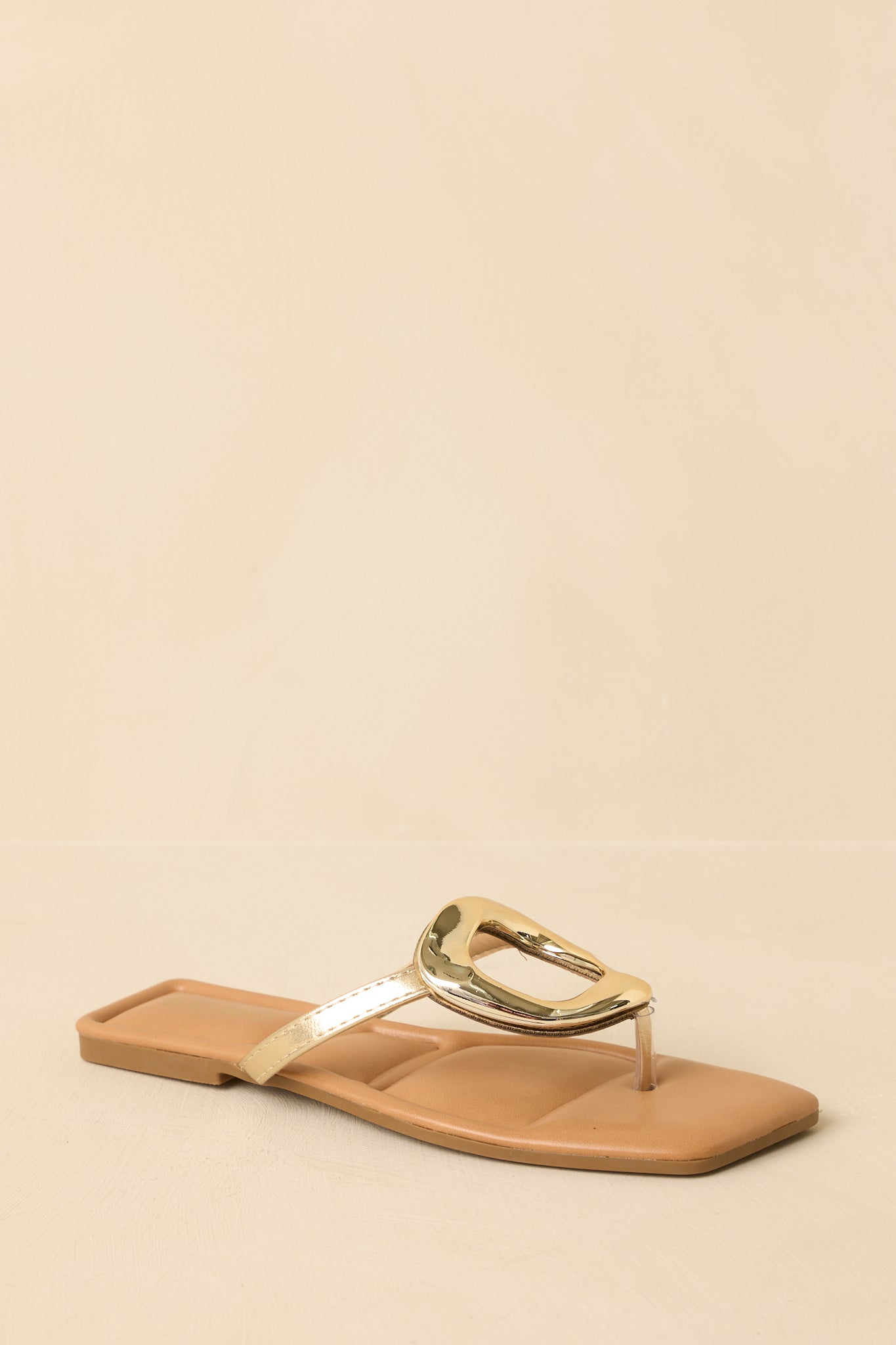 Women's Riviera Glow Gold Metallic Faux Leather Sandals | All Man Made Materials 6