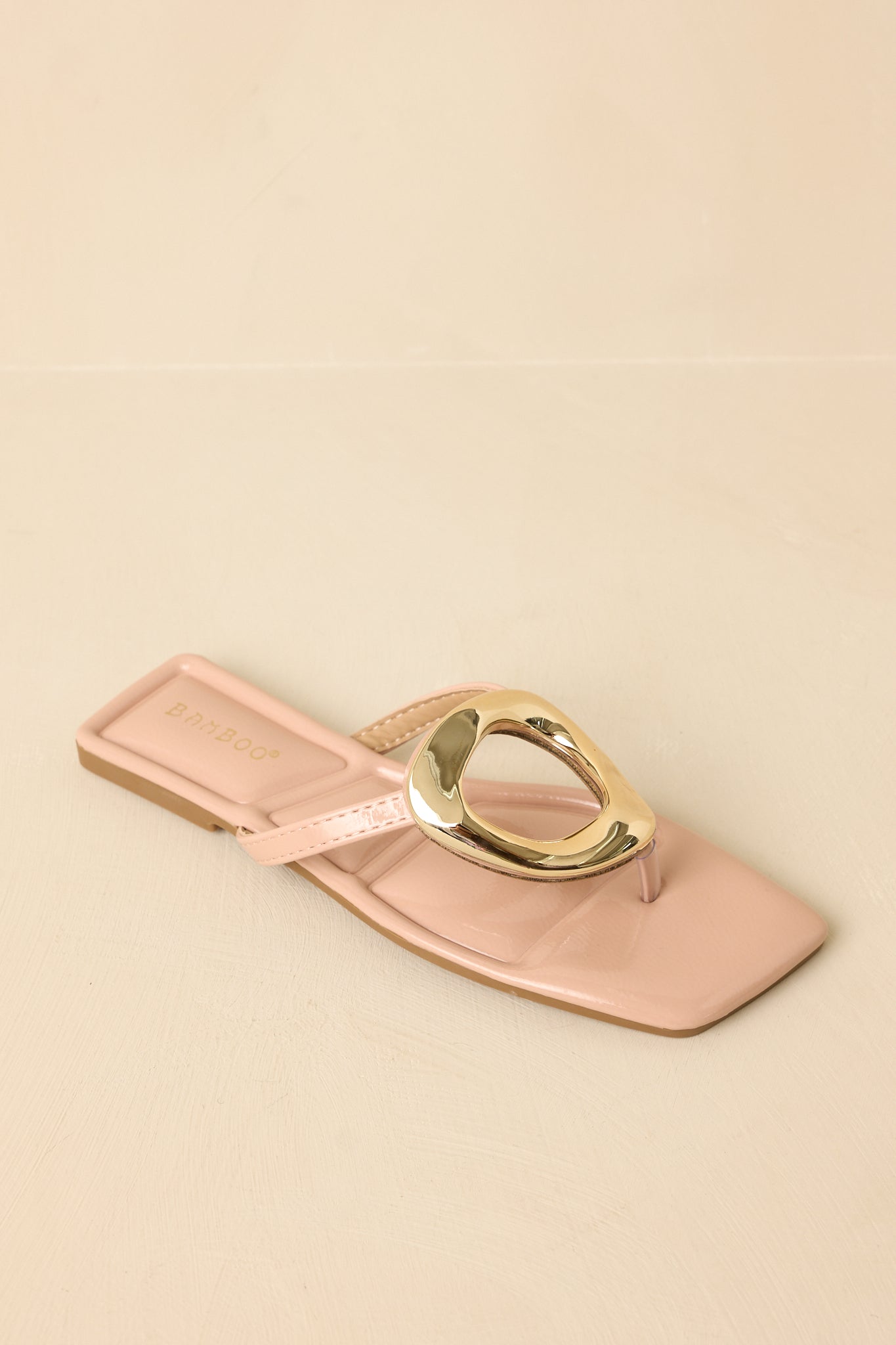 Women's Riviera Glow Nude Patent Gold Accent Sandals | All Man Made Materials 0