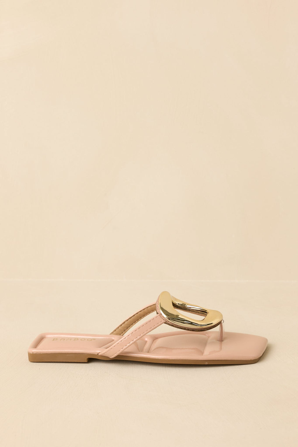 Women's Riviera Glow Nude Patent Gold Accent Sandals | All Man Made Materials 1