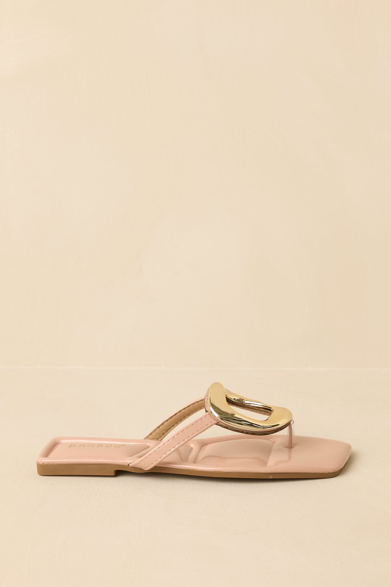 Women's Riviera Glow Nude Patent Gold Accent Sandals | All Man Made Materials 1