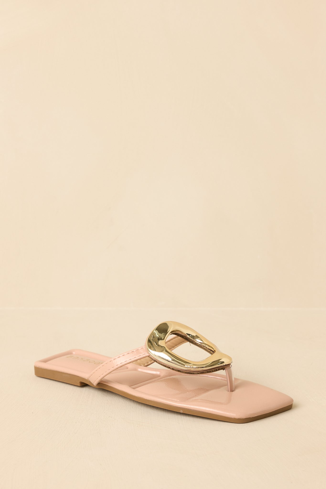 Women's Riviera Glow Nude Patent Gold Accent Sandals | All Man Made Materials 2