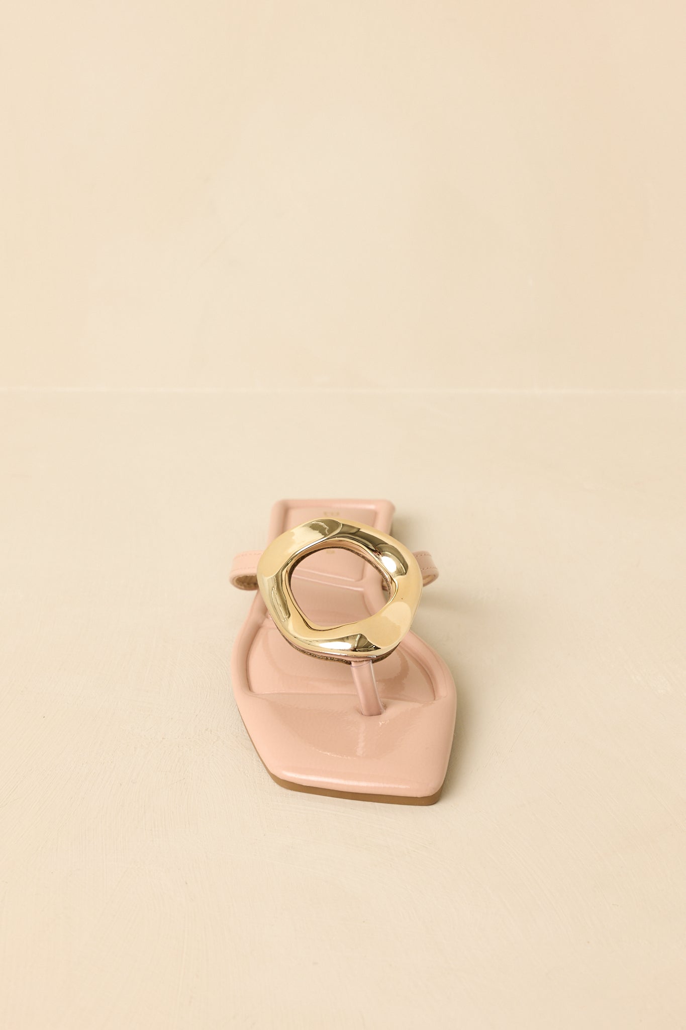 Women's Riviera Glow Nude Patent Gold Accent Sandals | All Man Made Materials 3