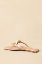 Women's Riviera Glow Nude Patent Gold Accent Sandals | All Man Made Materials 4