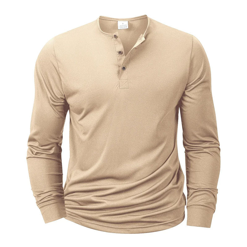 Women's Roberto Russo Long Sleeve Henley Shirt | Collar: Henley neckline 0