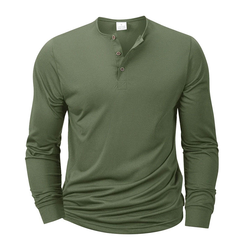 Women's Roberto Russo Long Sleeve Henley Shirt | Collar: Henley neckline 1