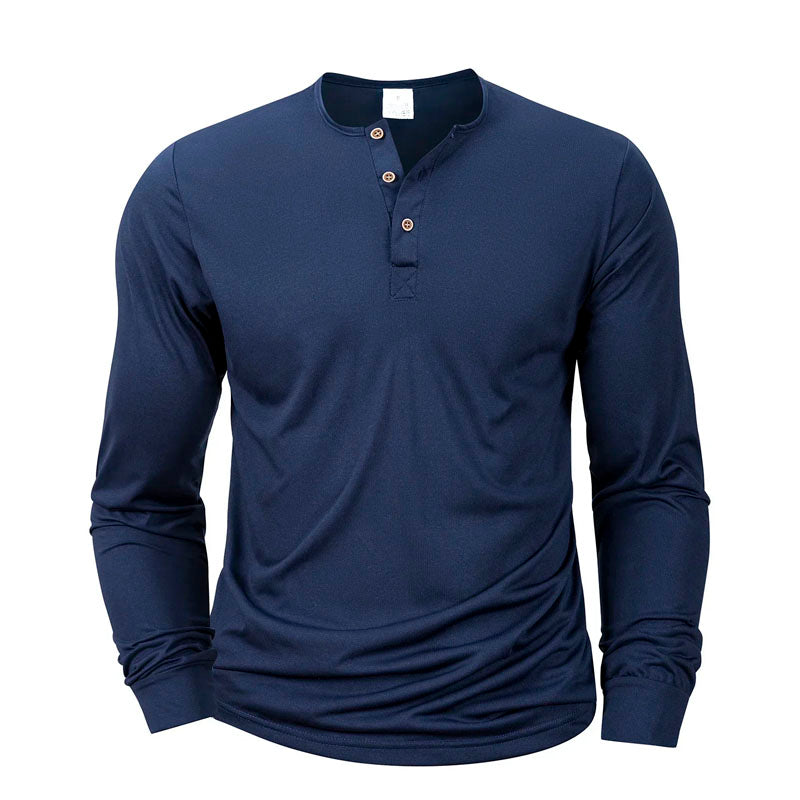 Women's Roberto Russo Long Sleeve Henley Shirt | Collar: Henley neckline 2