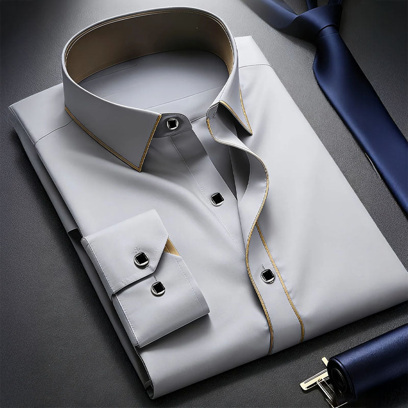Women's Roberto Russo Long Sleeve Shirt with Contrast Trim | Collar: Turn-down collar 1
