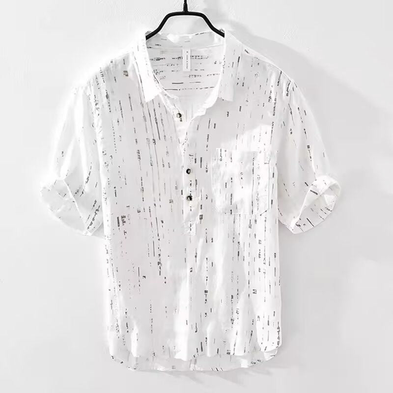 Women's Roberto Russo Printed Short Sleeve Shirt | Neckline: Henley-style button front with collar 3