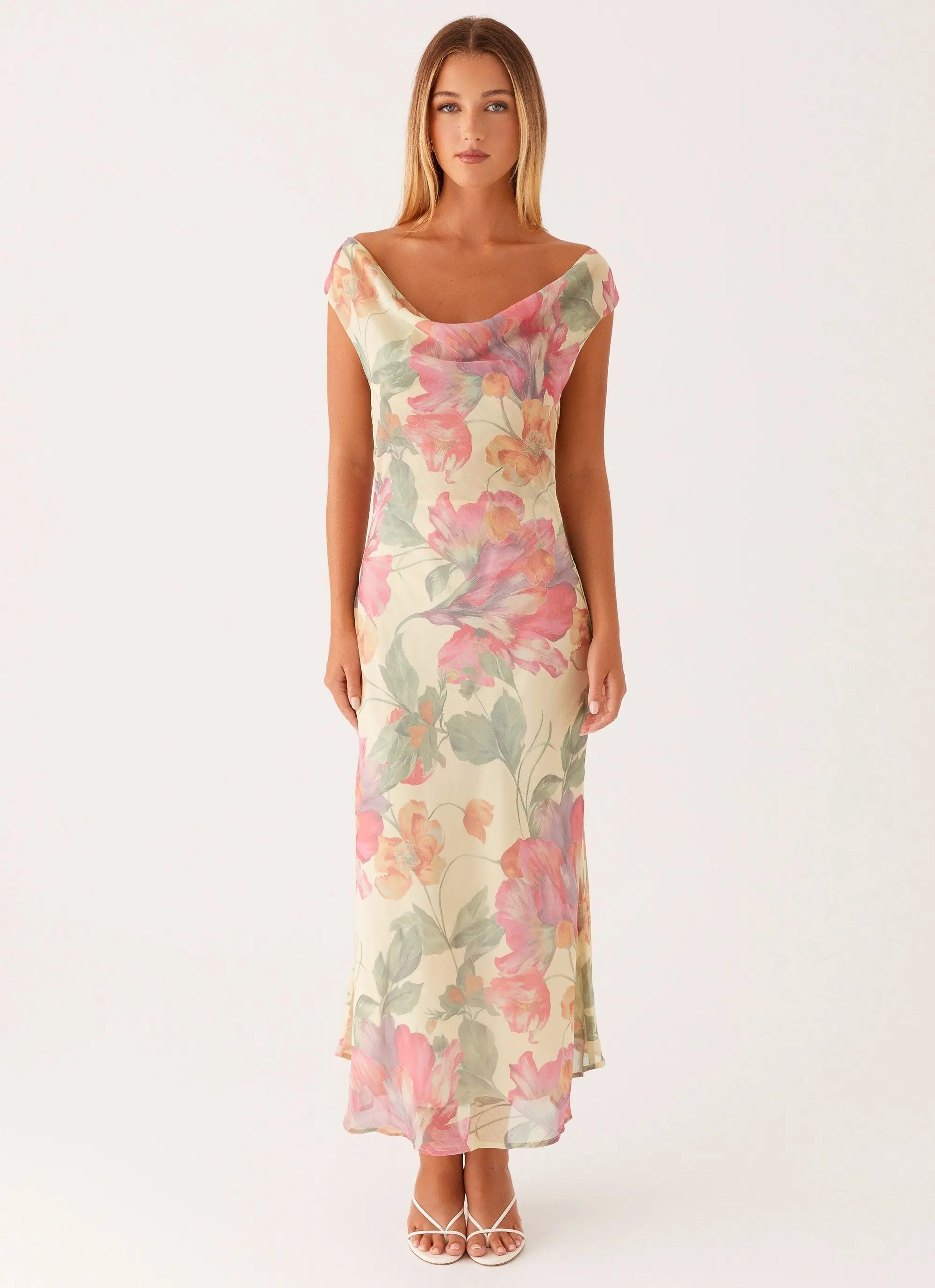 Women's Role Model | Maxi Dress with Back Tie & Exclusive Print | Elegant Style for Sophisticated Moments - Women's | Ti 1