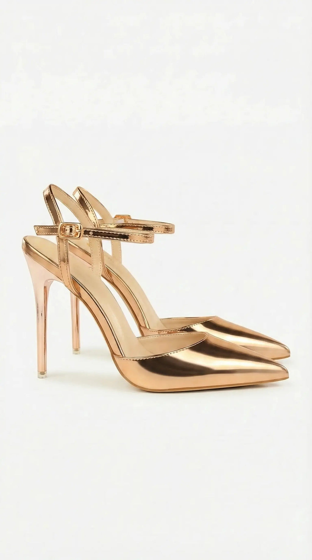 Women's Rosa Mae | Women's Gold Heels with Adjustable Ankle Strap | Elegant Pumps for All-Day Comfort | Luxurious pointe 0