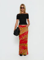 Women's Rowana Maxi Skirt Multi Paisley | Maxi skirt in paisley print with mid-rise fit 2