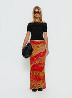 Women's Rowana Maxi Skirt Multi Paisley | Maxi skirt in paisley print with mid-rise fit 7
