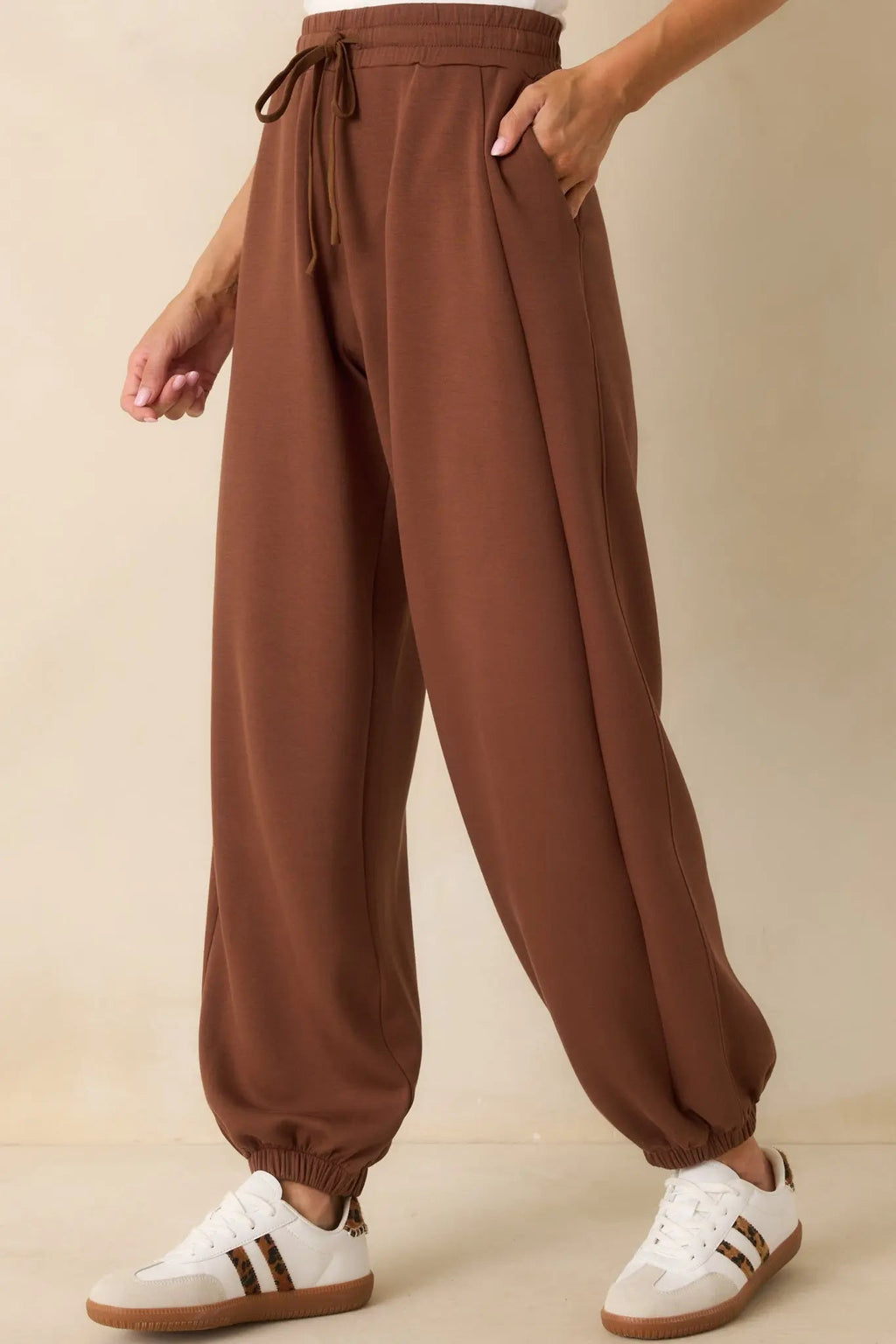 Women's Running Errands Brown Joggers | 46% Rayon 1