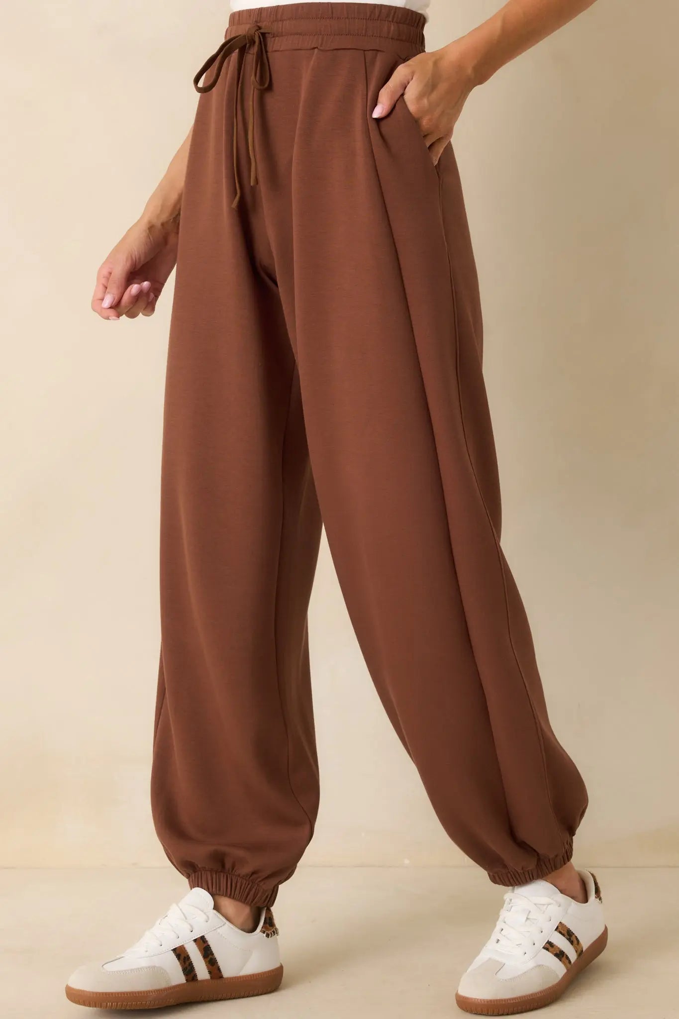 Women's Running Errands Brown Joggers | 46% Rayon 1