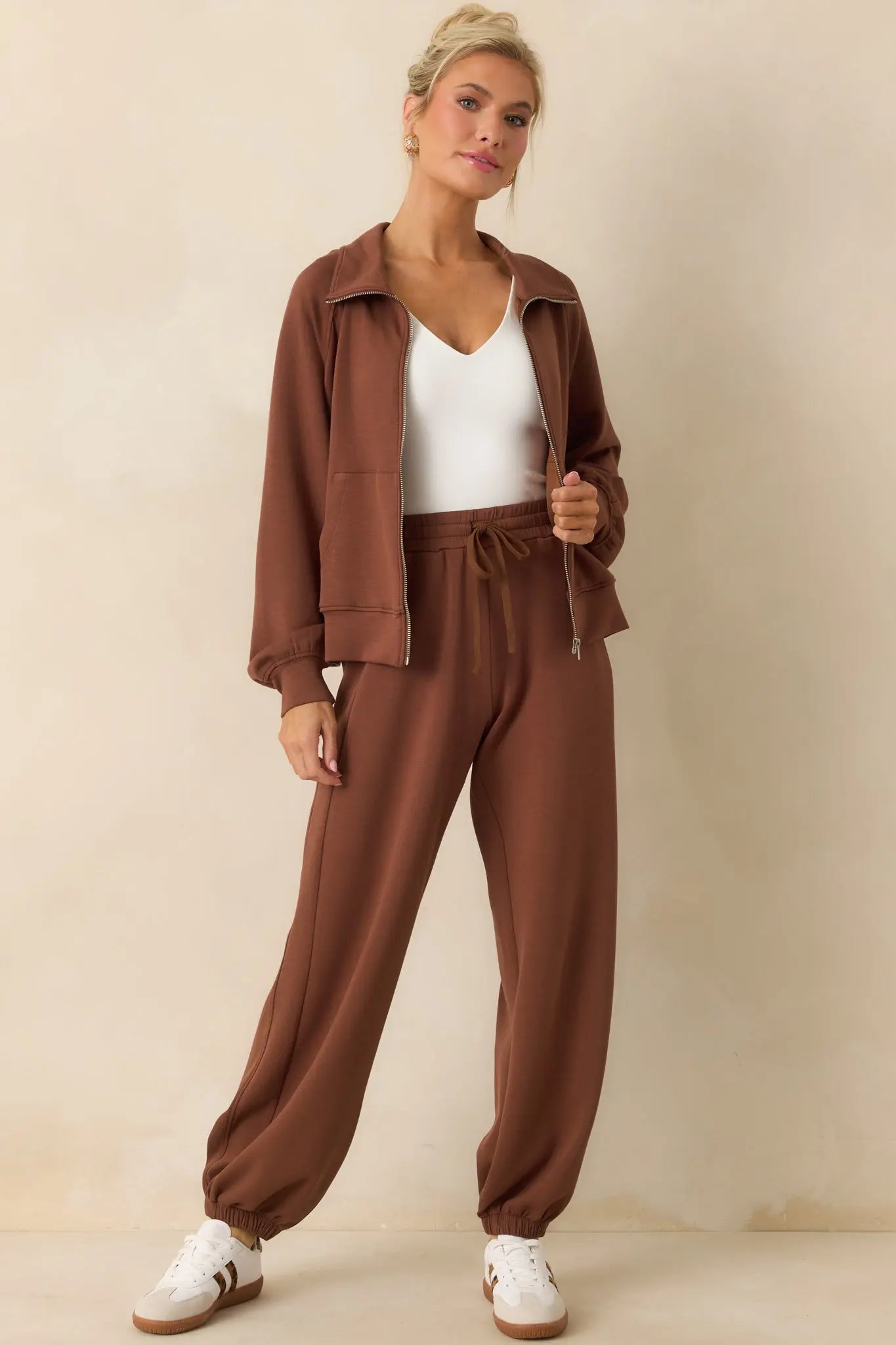 Women's Running Errands Brown Joggers | 46% Rayon 2