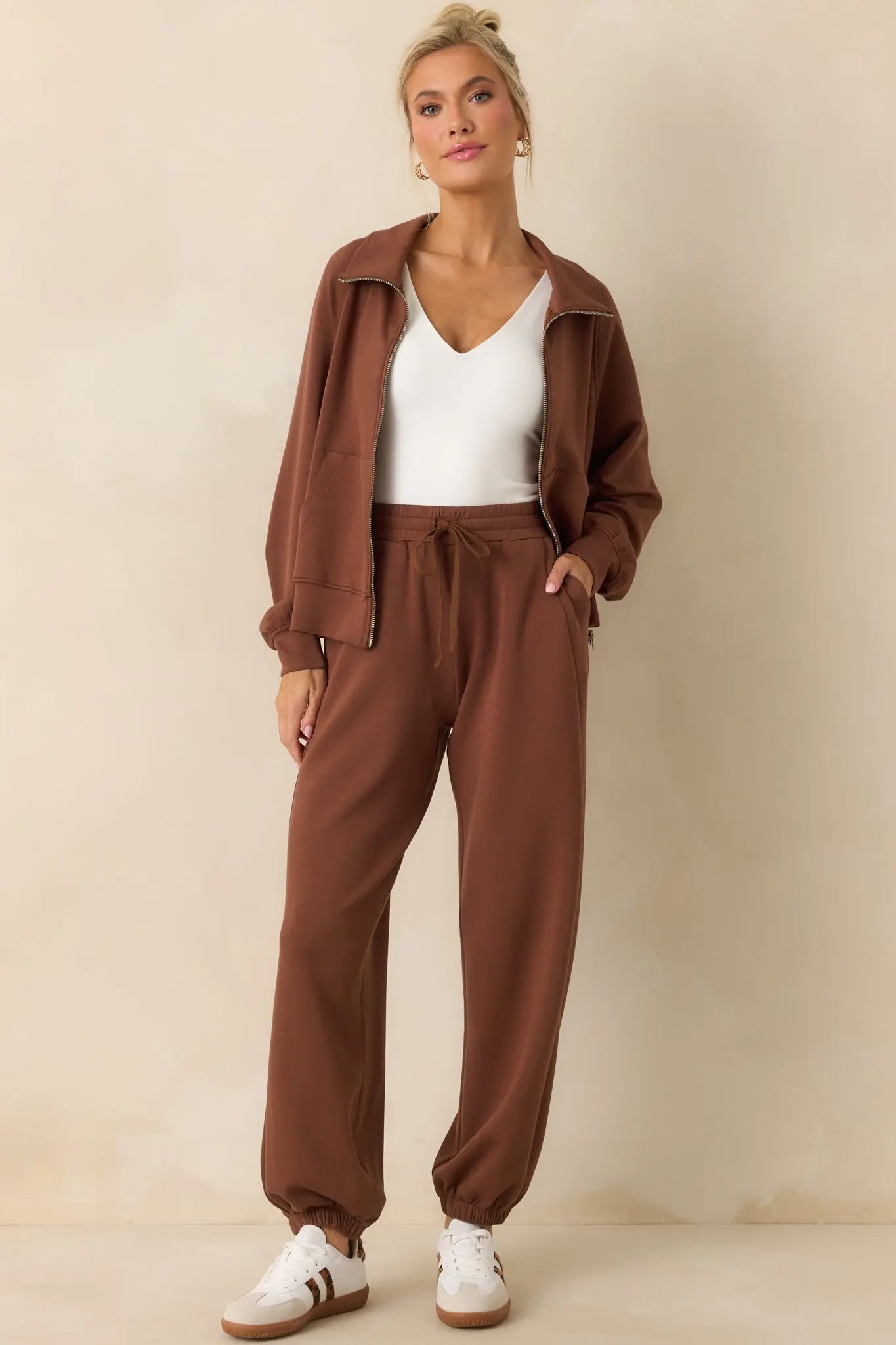 Women's Running Errands Brown Joggers | 46% Rayon 4