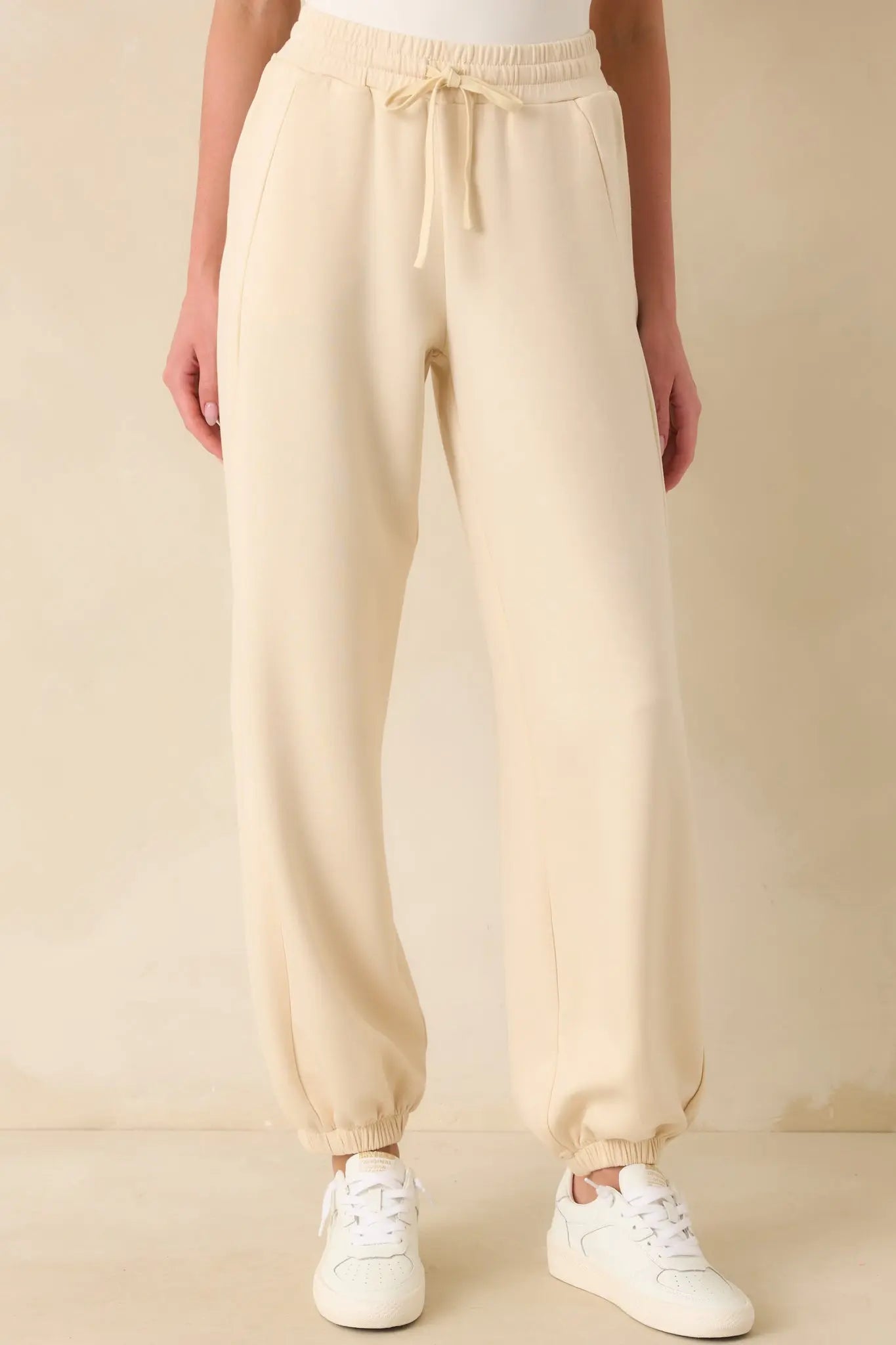 Women's Running Errands Ecru Beige Joggers | 46% Rayon 0