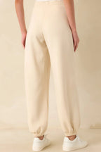 Women's Running Errands Ecru Beige Joggers | 46% Rayon 3