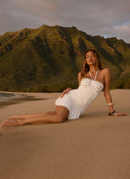 Women's Sabelle Collection | Women's Halter Mini Dress with Adjustable Neckline | Elegant White Dress for Effortless Sum 3