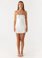 Women's Sabelle Collection | Women's Halter Mini Dress with Adjustable Neckline | Elegant White Dress for Effortless Sum 4