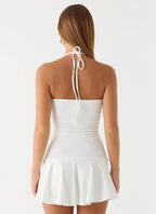 Women's Sabelle Collection | Women's Halter Mini Dress with Adjustable Neckline | Elegant White Dress for Effortless Sum 6