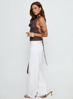 Women's Sabryna Low Rise Straight Leg Jeans White | Denim jeans with a low-rise fit & a wide-leg cut 3