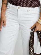 Women's Sabryna Low Rise Straight Leg Jeans White | Denim jeans with a low-rise fit & a wide-leg cut 5