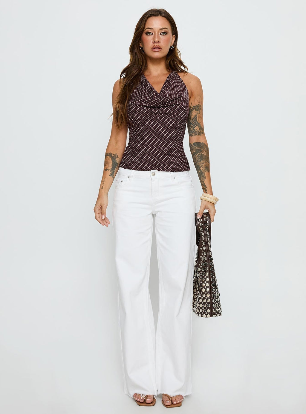 Women's Sabryna Low Rise Straight Leg Jeans White | Denim jeans with a low-rise fit & a wide-leg cut 6